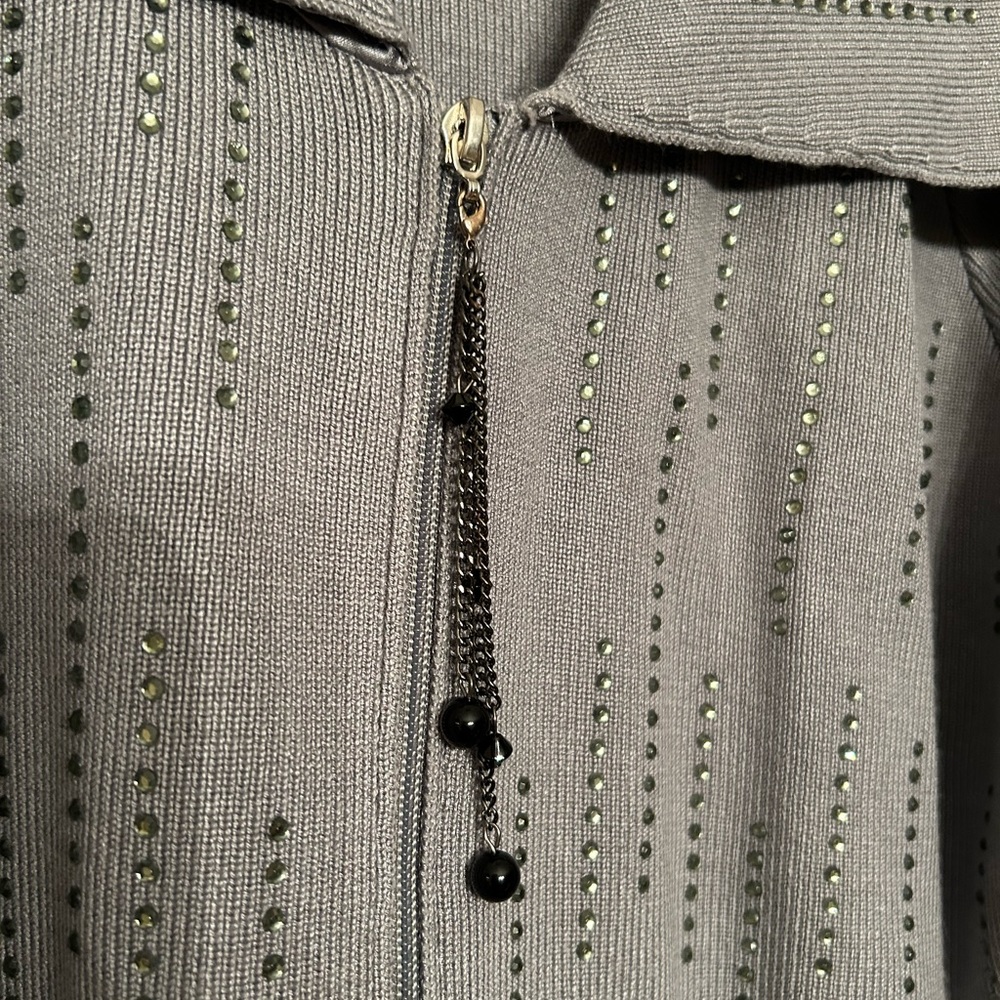 Gray Sweater Zipper Jacket 3X - Picture 2 of 11